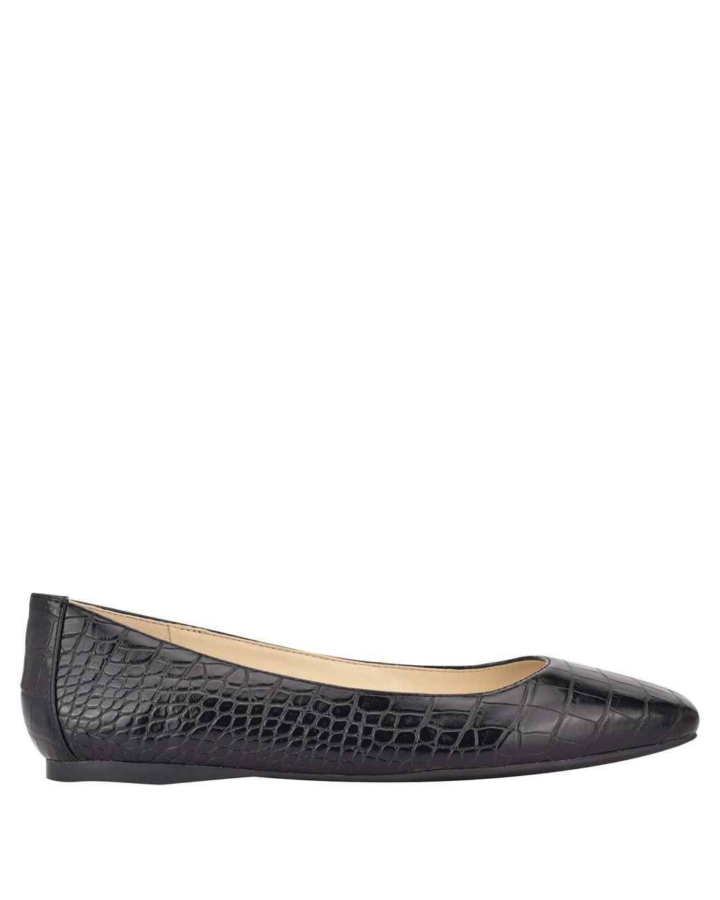 Nine West Alena Square-toe Flats in Black - Lyst