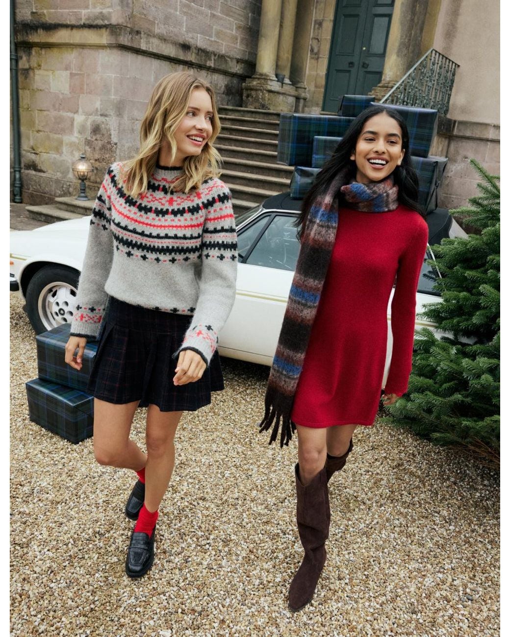 Nobody's Child Red Crochet Trim Knitted Mini Dress