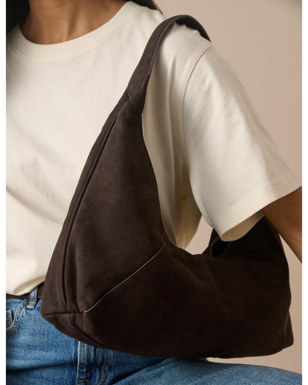 Nobody's Child Brown Suede Shoulder Bag