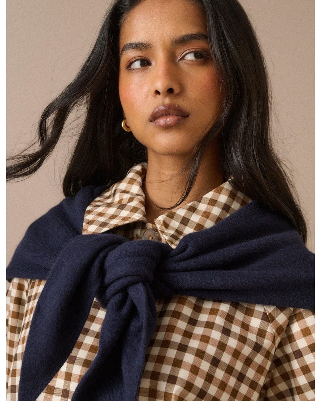 Nobody's Child Blue Wool-Blend Triangle Scarf