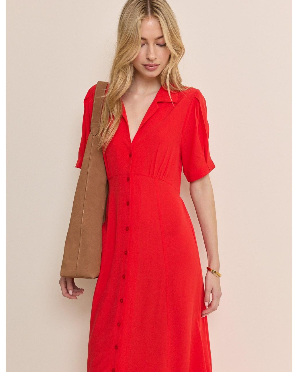 Nobody's Child Collared Chrissy Midi Dress