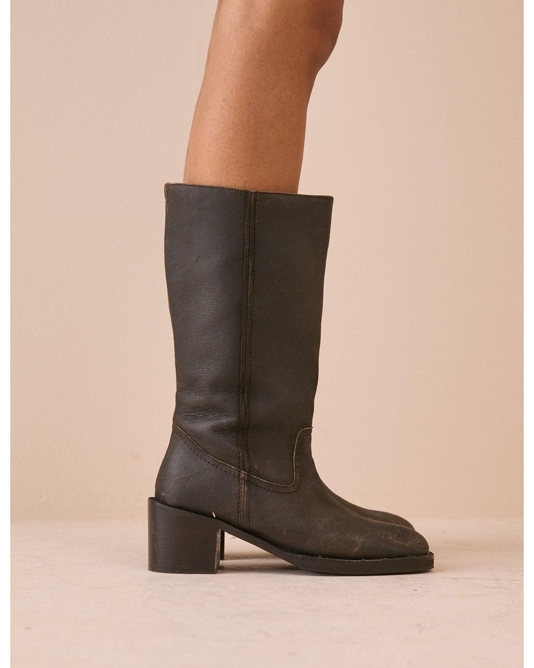 Nobody's Child Green Dark Suede Buckled Boots