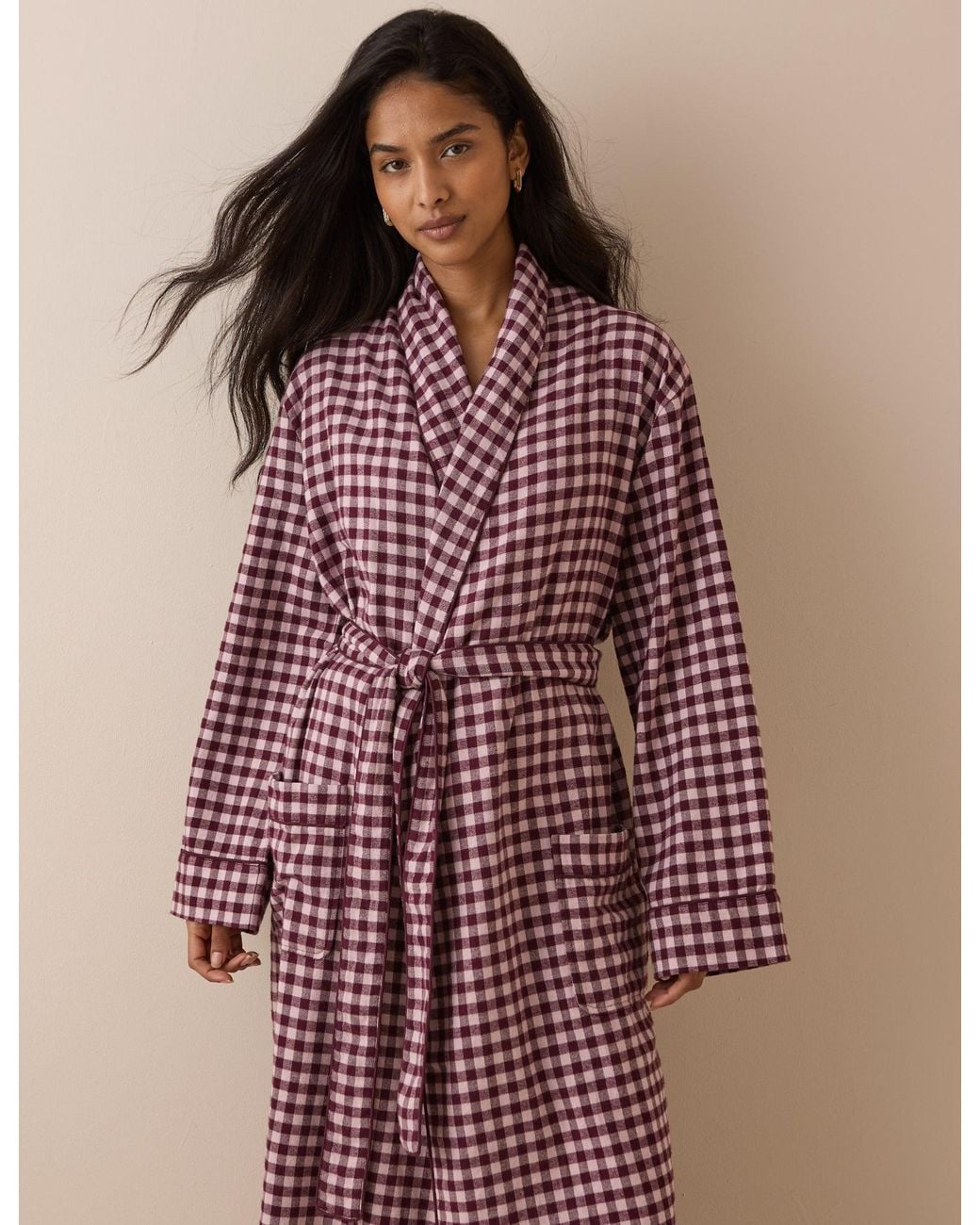 Nobody's Child Pink Gingham Cotton Robe
