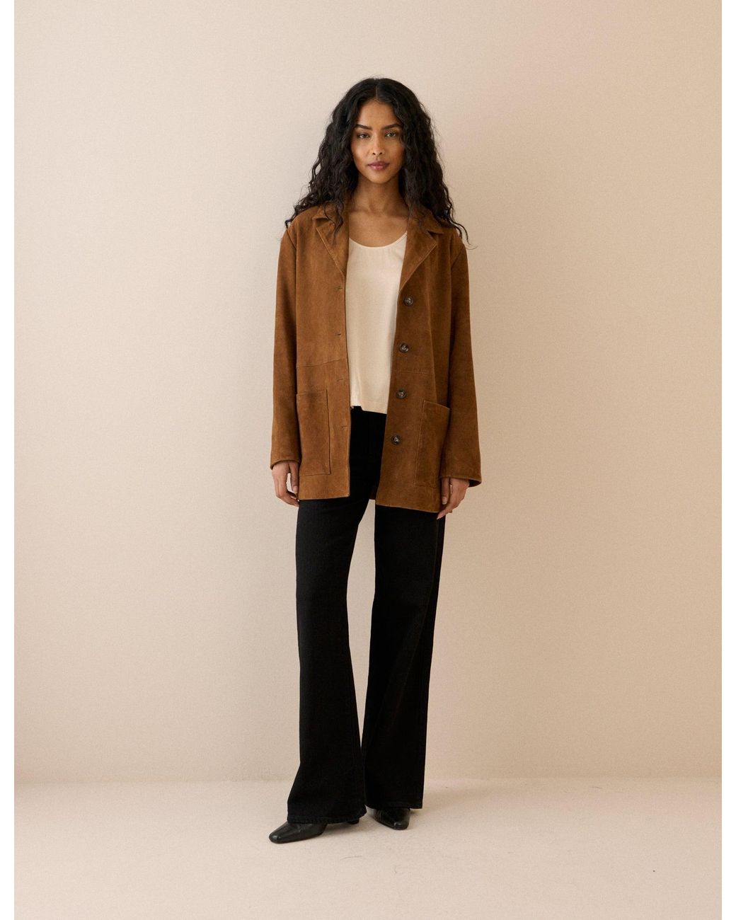 Nobody's Child Natural Suede Blazer Jacket
