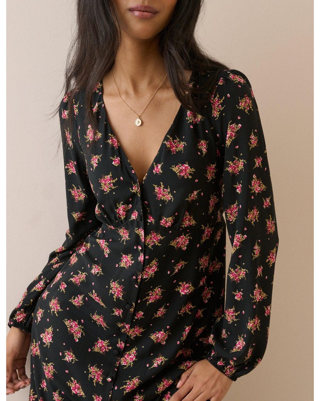 Nobody's Child Natural And Floral Kennedy Midi Dress