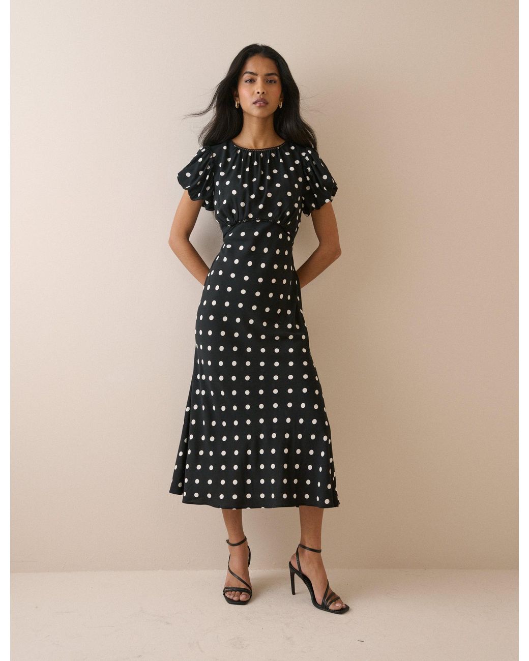 Nobody's Child Black Polka Dot Sicily Midi Dress