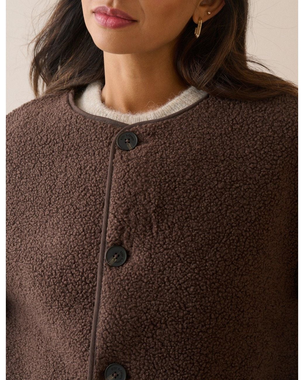 Nobody's Child Brown Reversible Quilted Borg Jacket