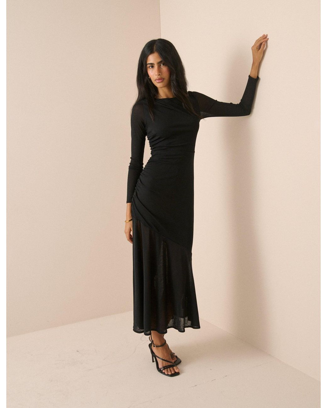 Nobody's Child Natural Jersey Ruched Tallulah Midi Dress