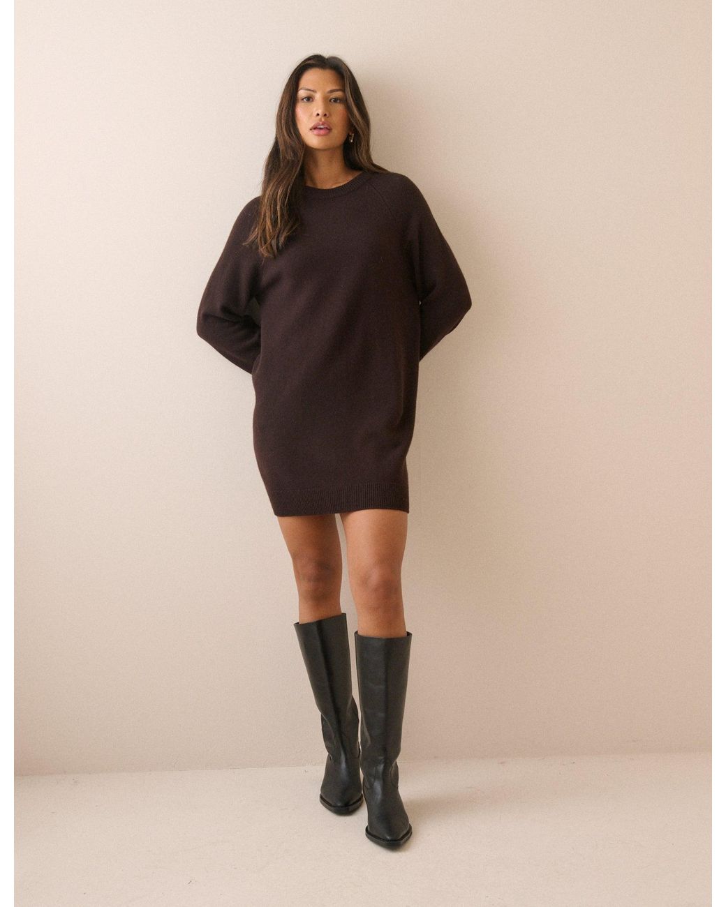 Nobody's Child Black Knitted Wool Mini Dress