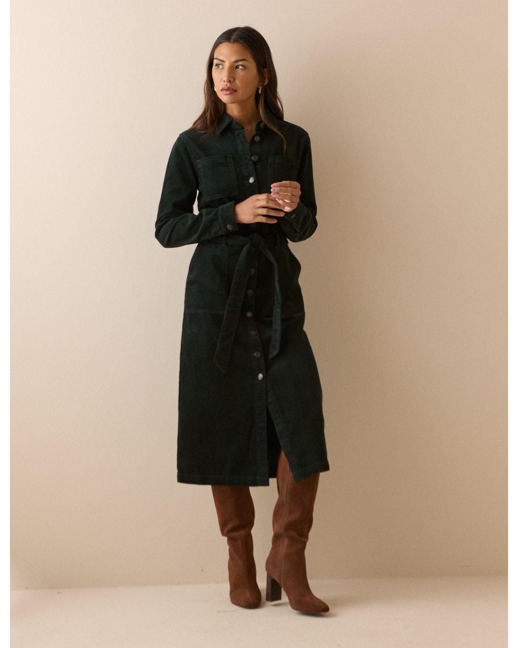 Nobody's Child Natural Cord Finchley Shirt Dress