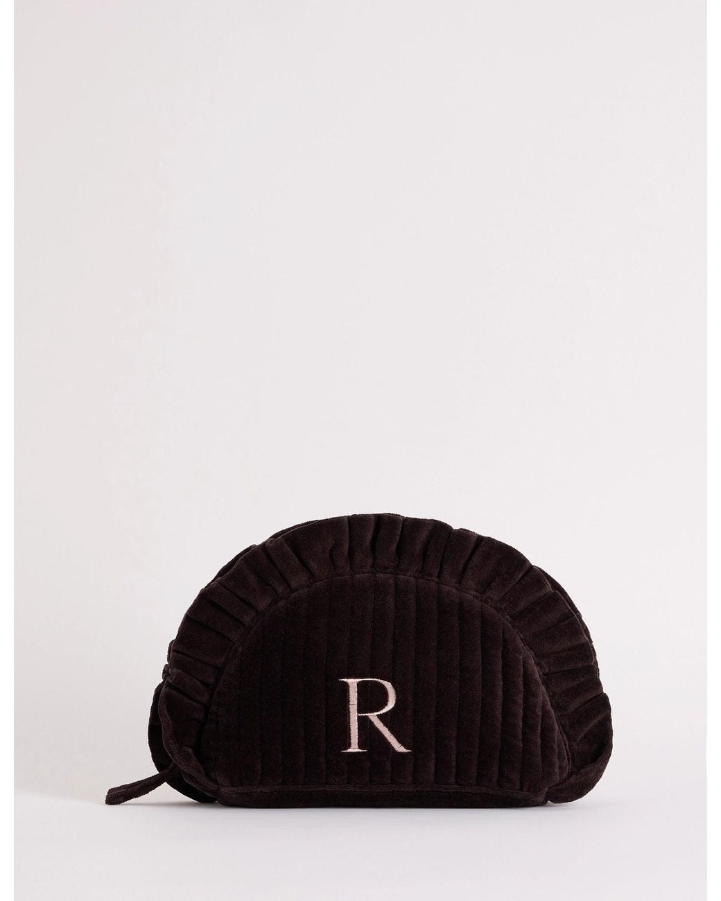 Nobody's Child Black Embroidered Personalised Alphabet Crescent Makeup Bag
