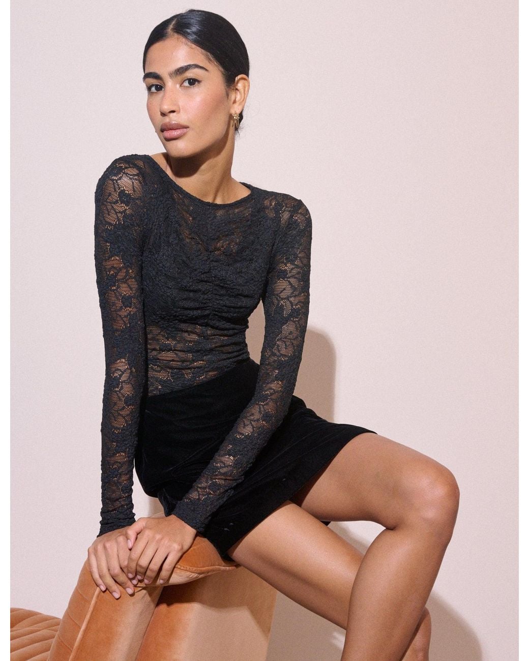 Nobody's Child Pink Velvet High Waisted Mini Skirt