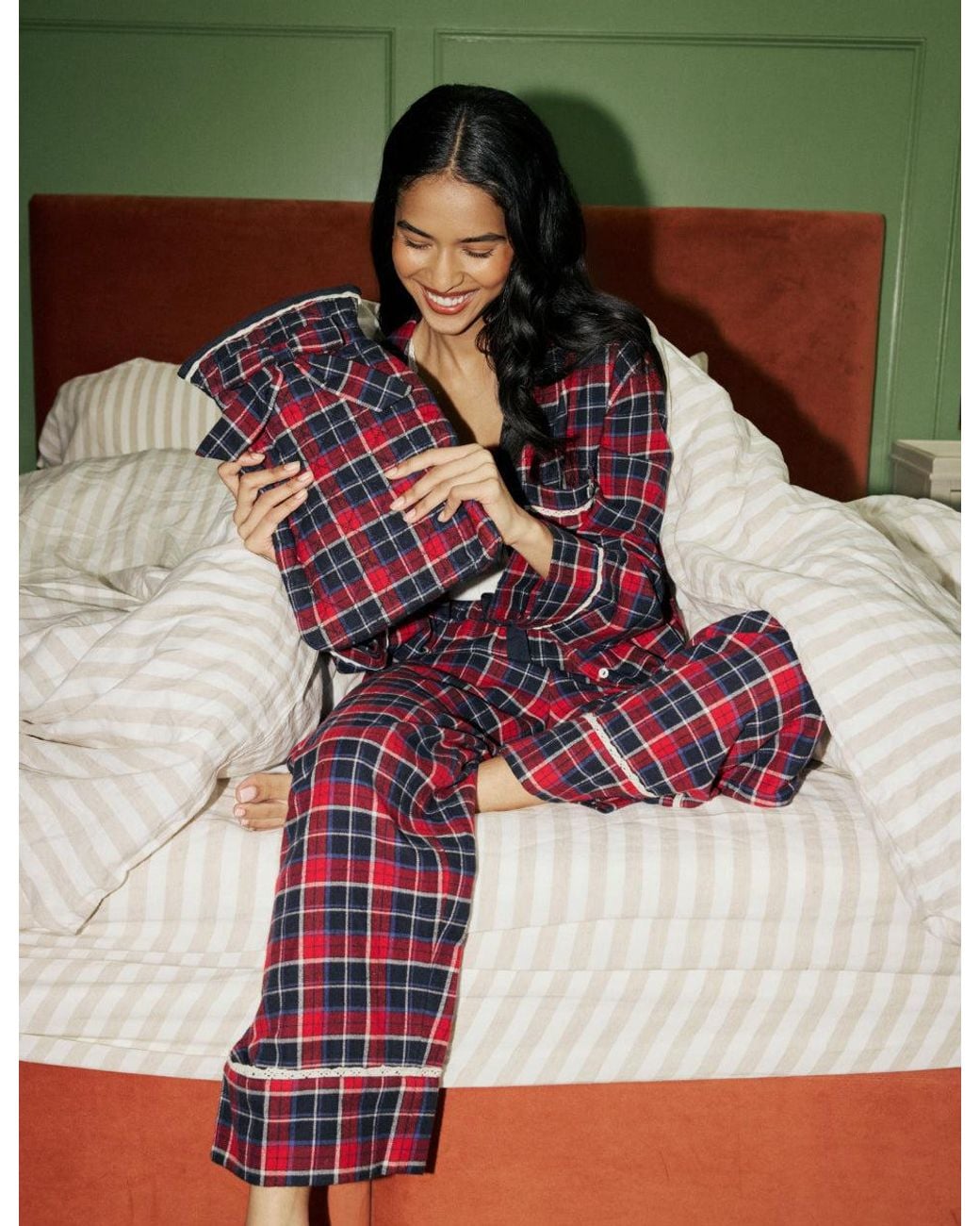 Nobody's Child Brown Tartan Brushed Pyjama Bottoms