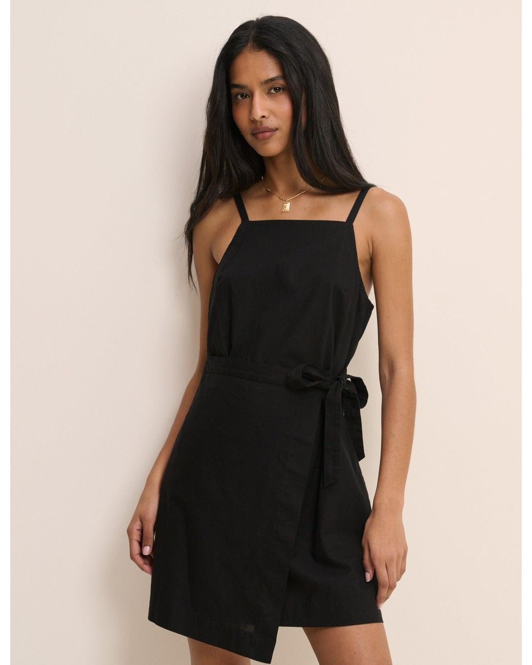 Nobody's Child Natural Wrap Kourtney Mini Dress