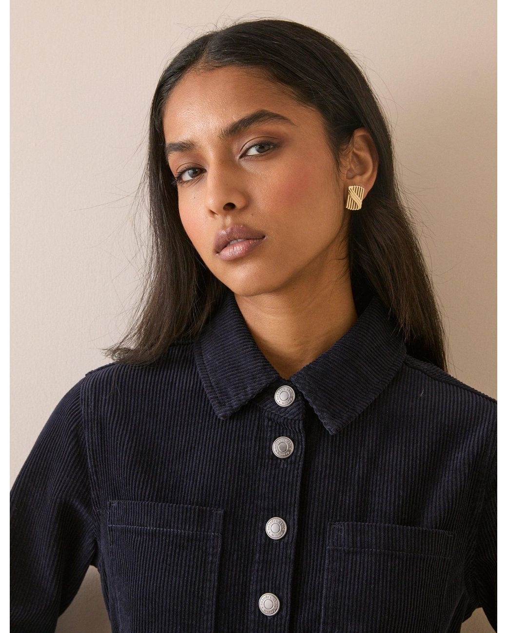 Nobody's Child Natural Cord Finchley Mini Shirt Dress