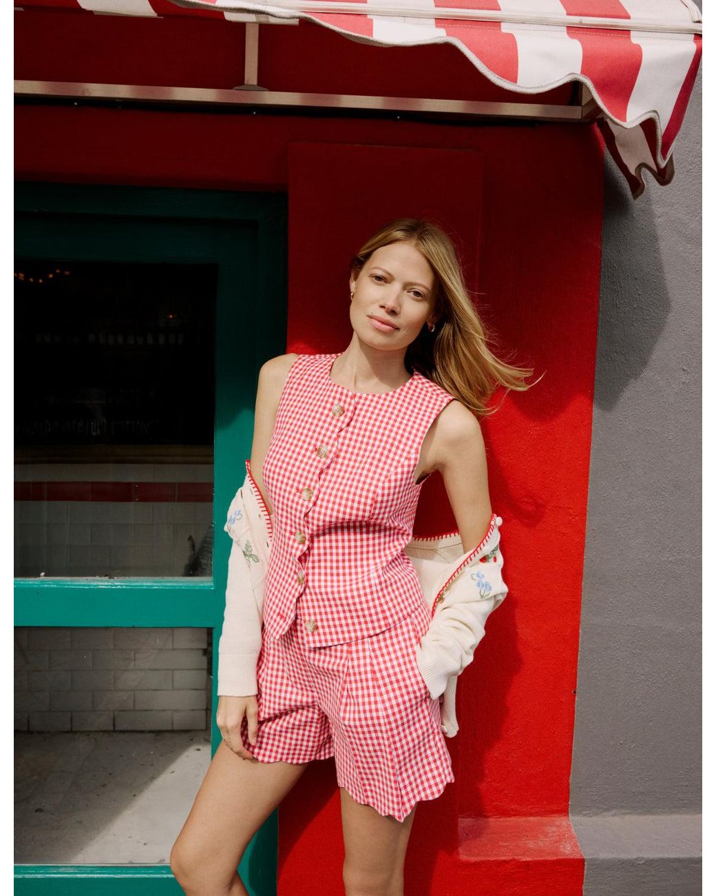 Nobody's Child Pink Gingham Scalloped Waistcoat