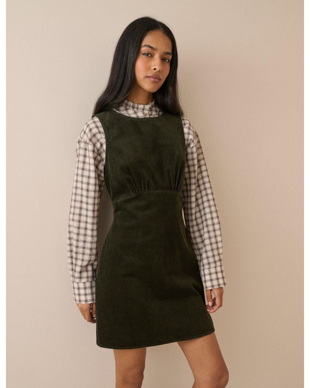 Nobody's Child Green Cord Vicky Mini Dress
