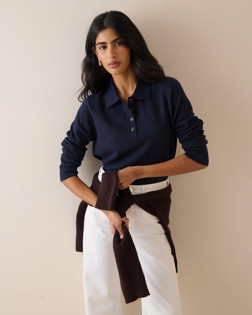 Nobody's Child Blue Knitted Polo Top