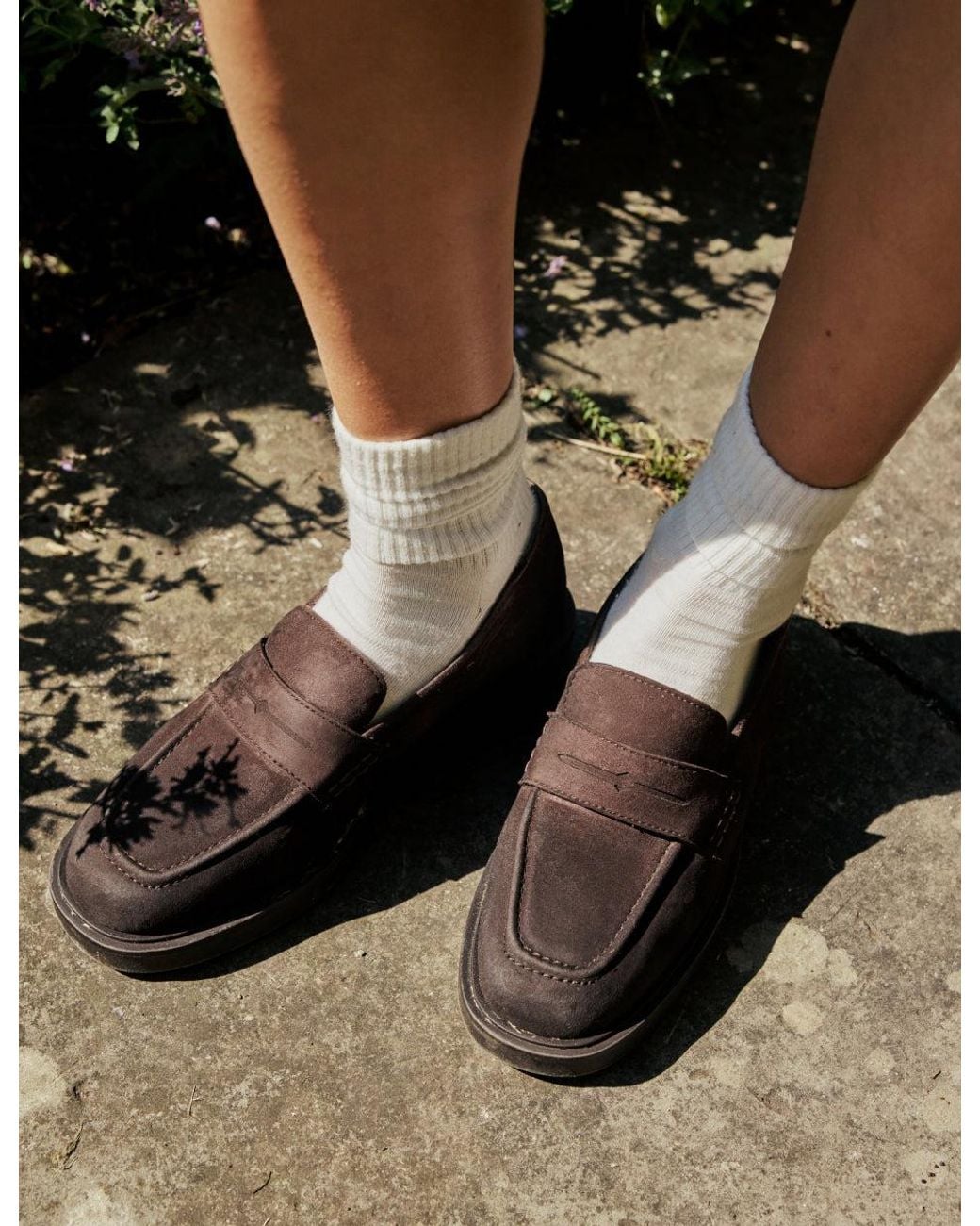 Nobody's Child Black Suede Chunky Loafers