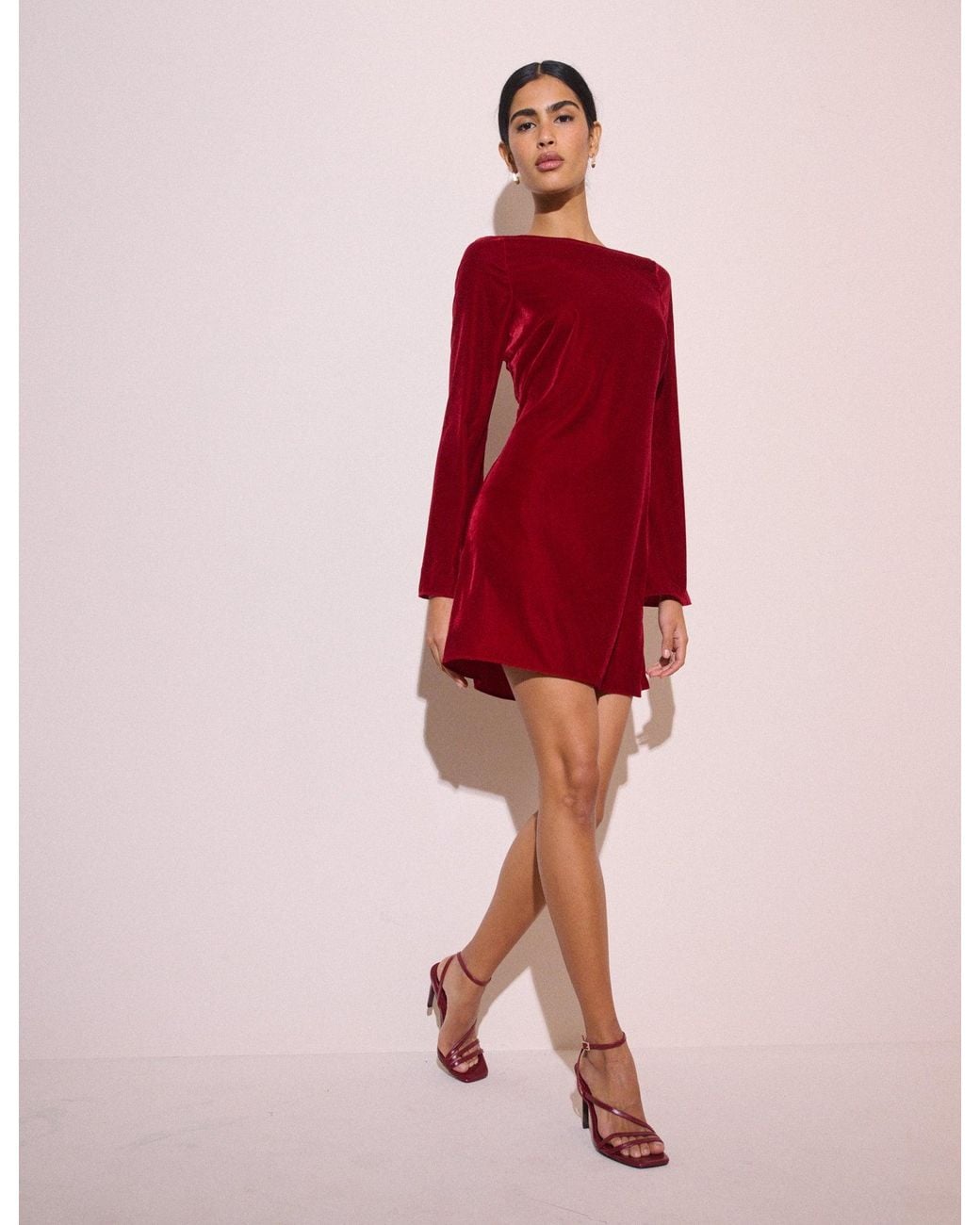 Nobody's Child Red Velvet Joelle Mini Dress