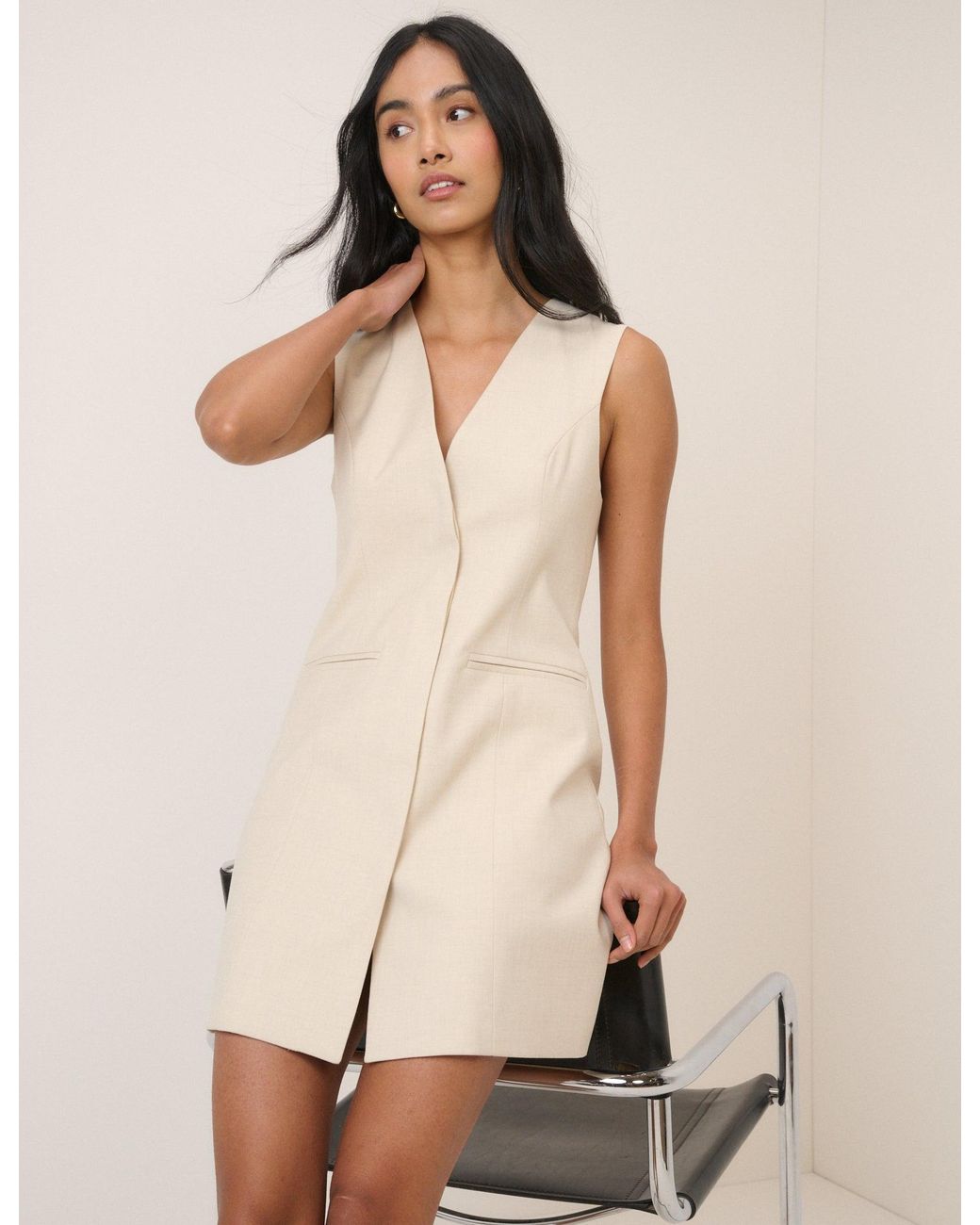 Nobody's Child Natural Sleeveless Mini Dress