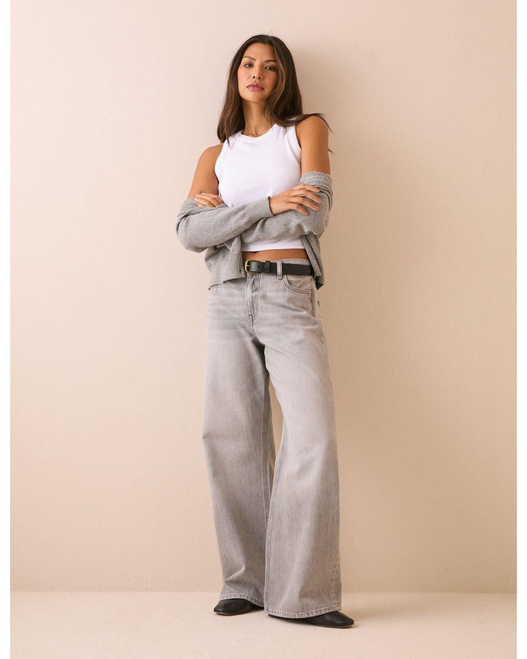 Nobody's Child Natural Wide Leg Stepney Loose Jeans