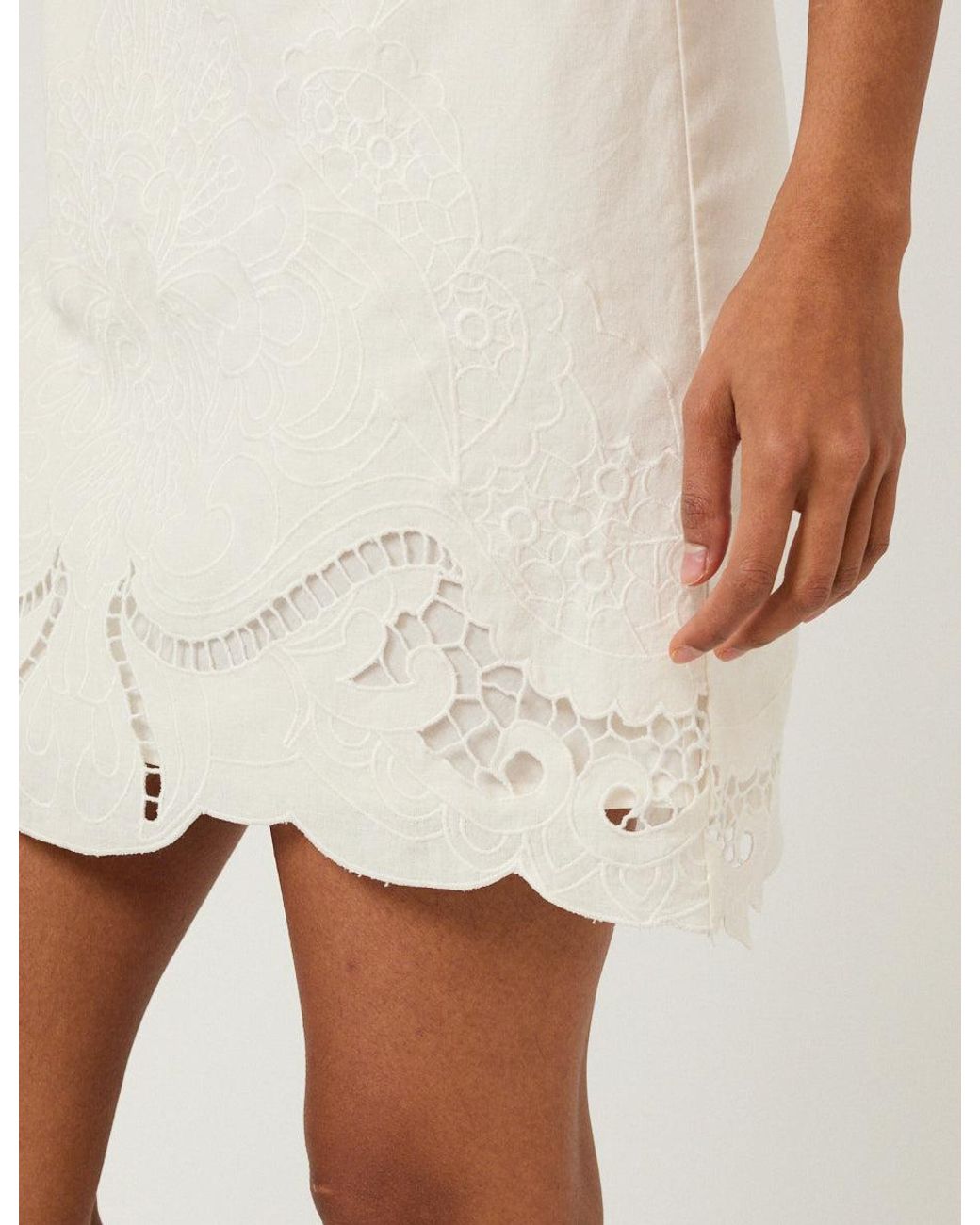 Nobody's Child White Floral Embroidered Sonia Mini Dress