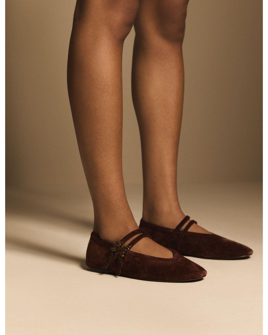 Nobody's Child Natural Suede Ballerina Flats