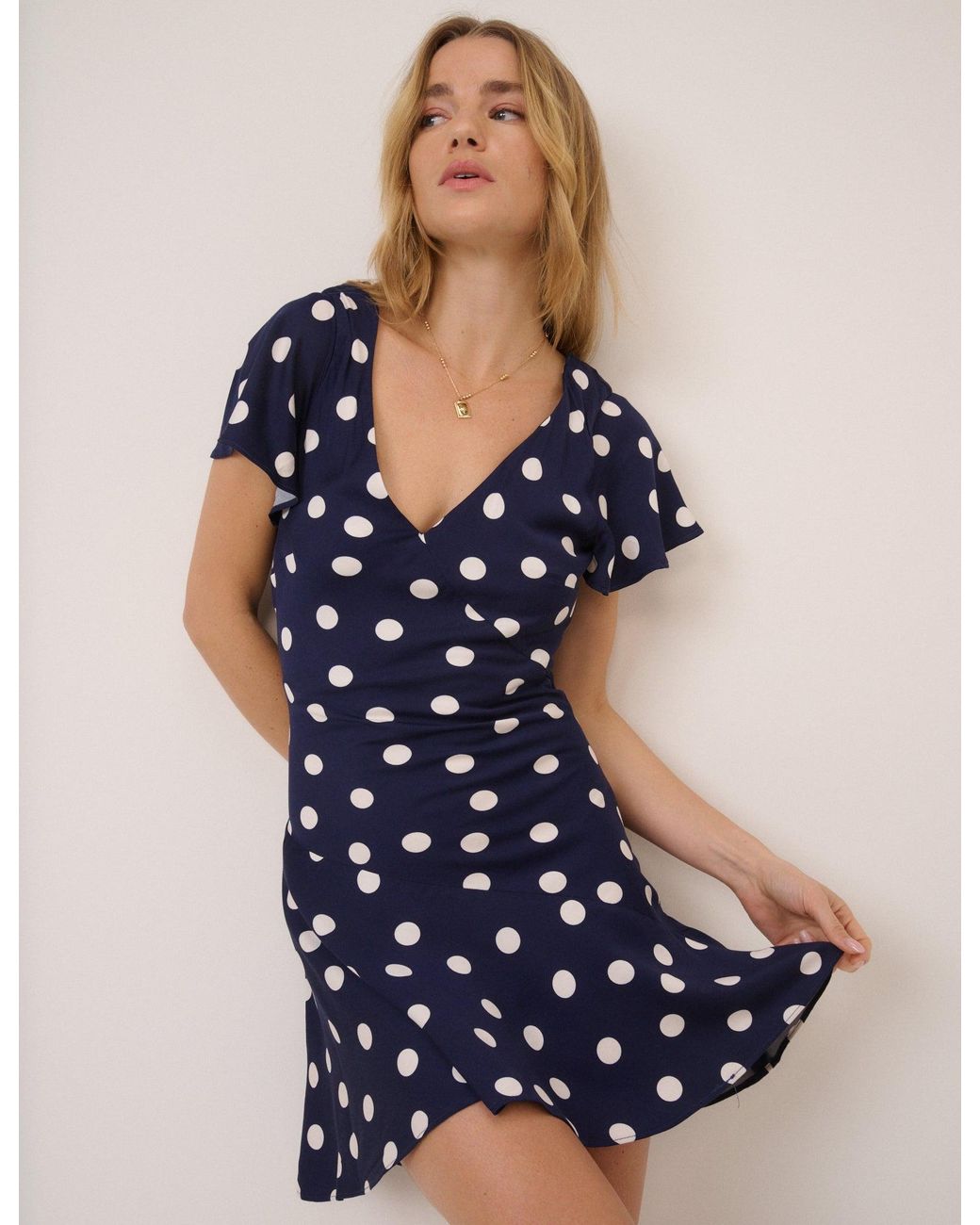 Nobody's Child Blue Polka Dot Aimee Mini Dress