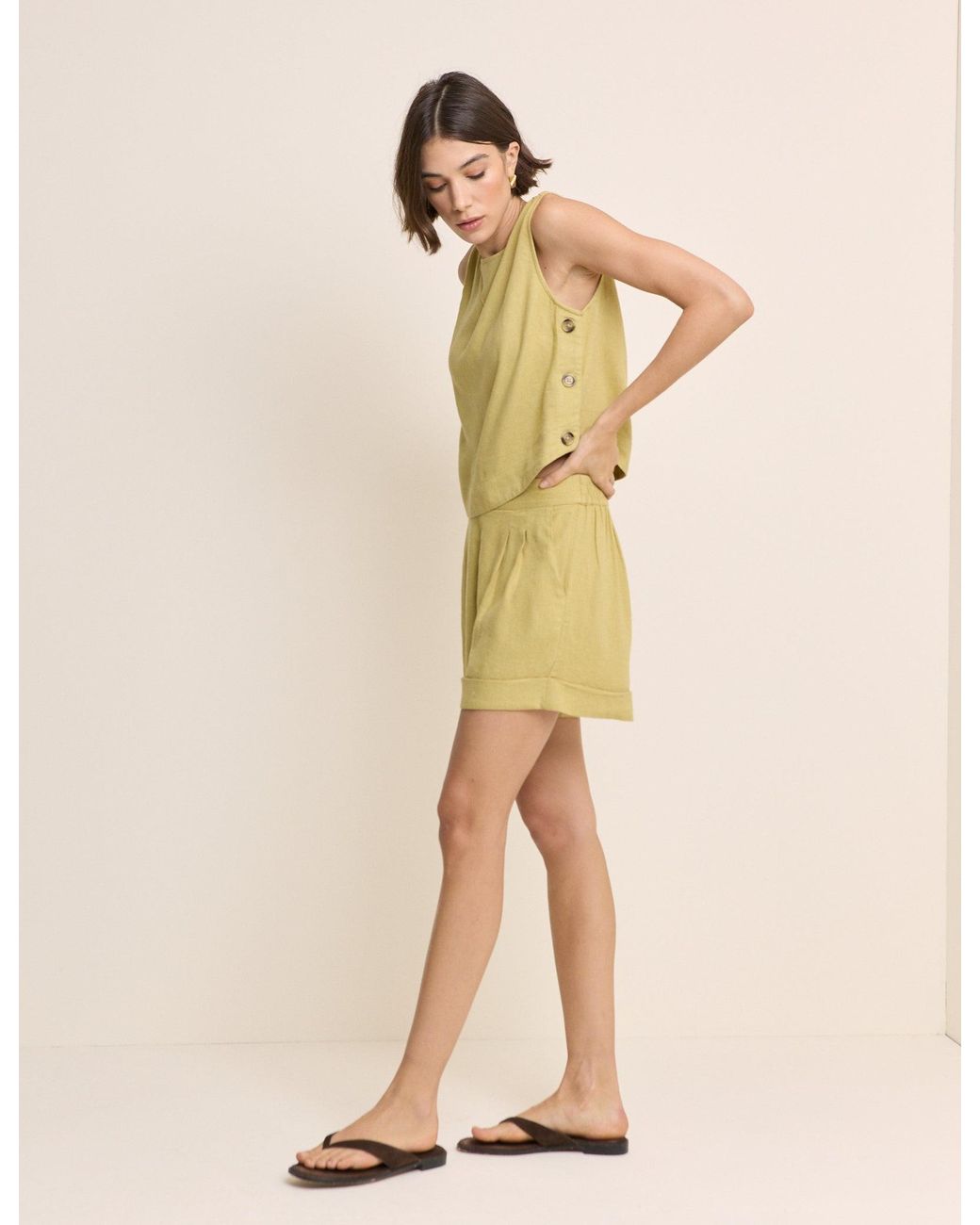 Nobody's Child Natural Linen-Rich Torrent Turn Up Shorts