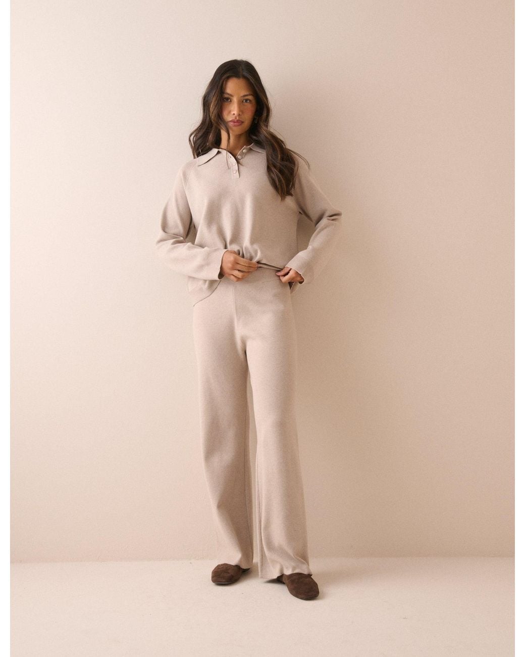Nobody's Child Natural Knitted Lounge Trousers