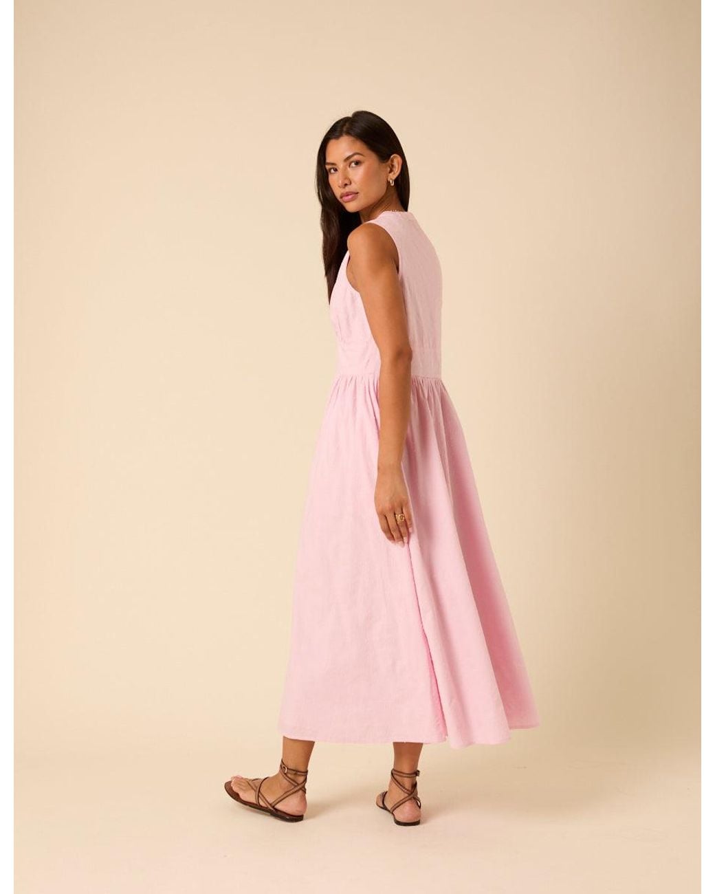 Nobody's Child Pink Baby Sleeveless Starlight Midi Dress