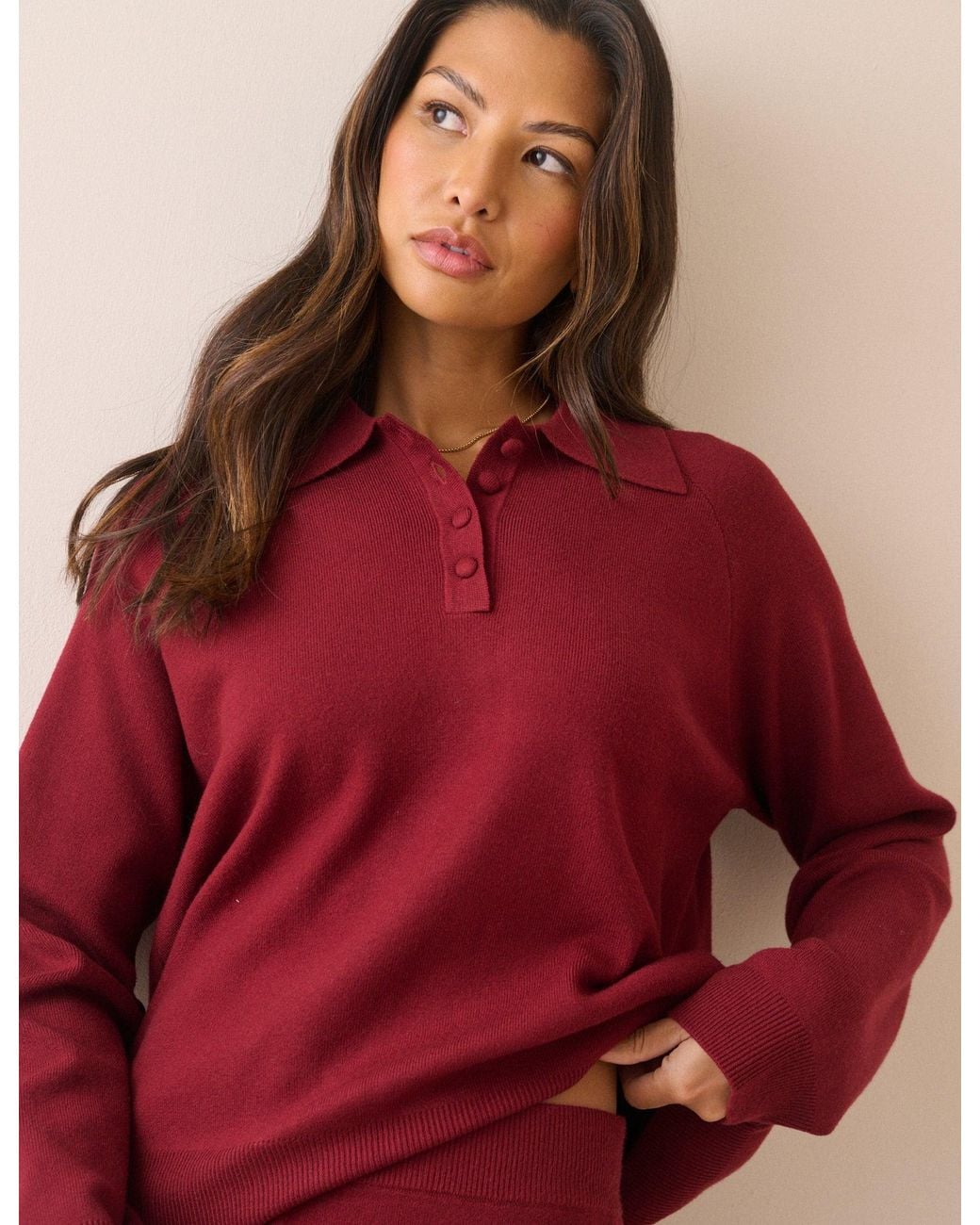 Nobody's Child Knitted Collared Polo Top