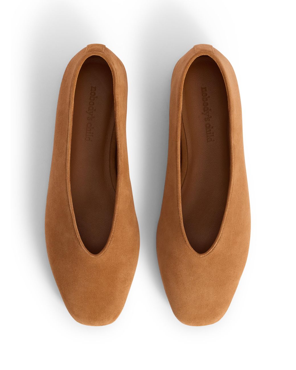 Nobody's Child Brown Suede High Vamp Ballet Flats