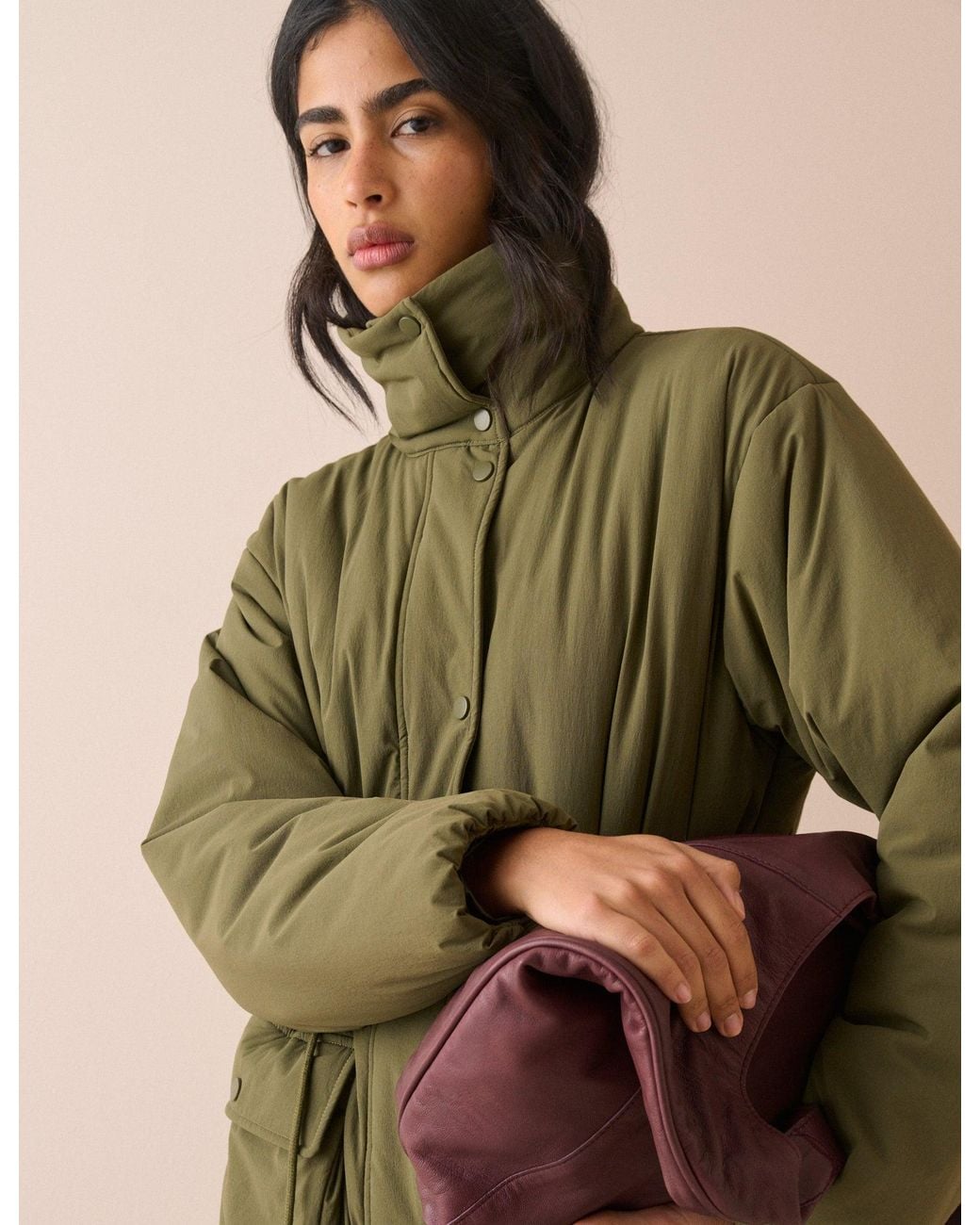 Nobody's Child Green Funnel Neck Puffer Jacket