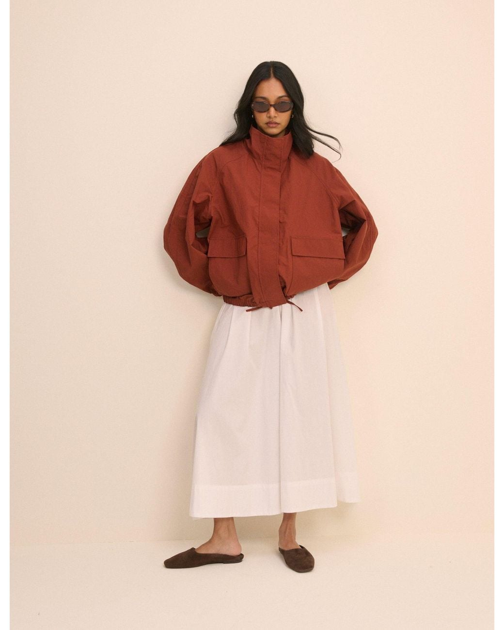 Nobody's Child Brown Rust Funnel Neck Melza Jacket