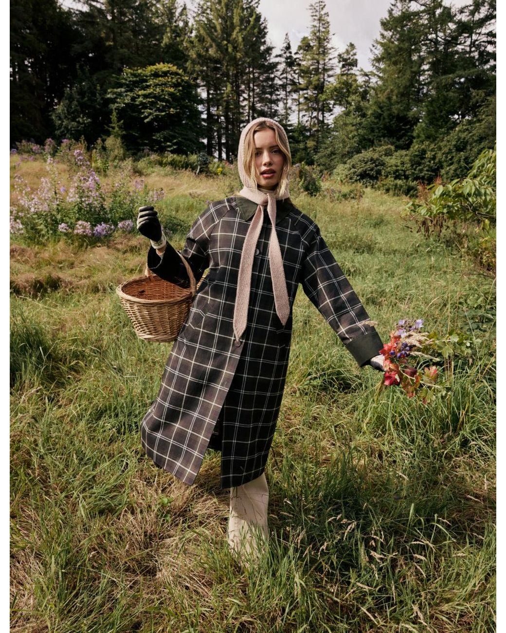 Nobody's Child Natural And Tartan Collared Car Coat