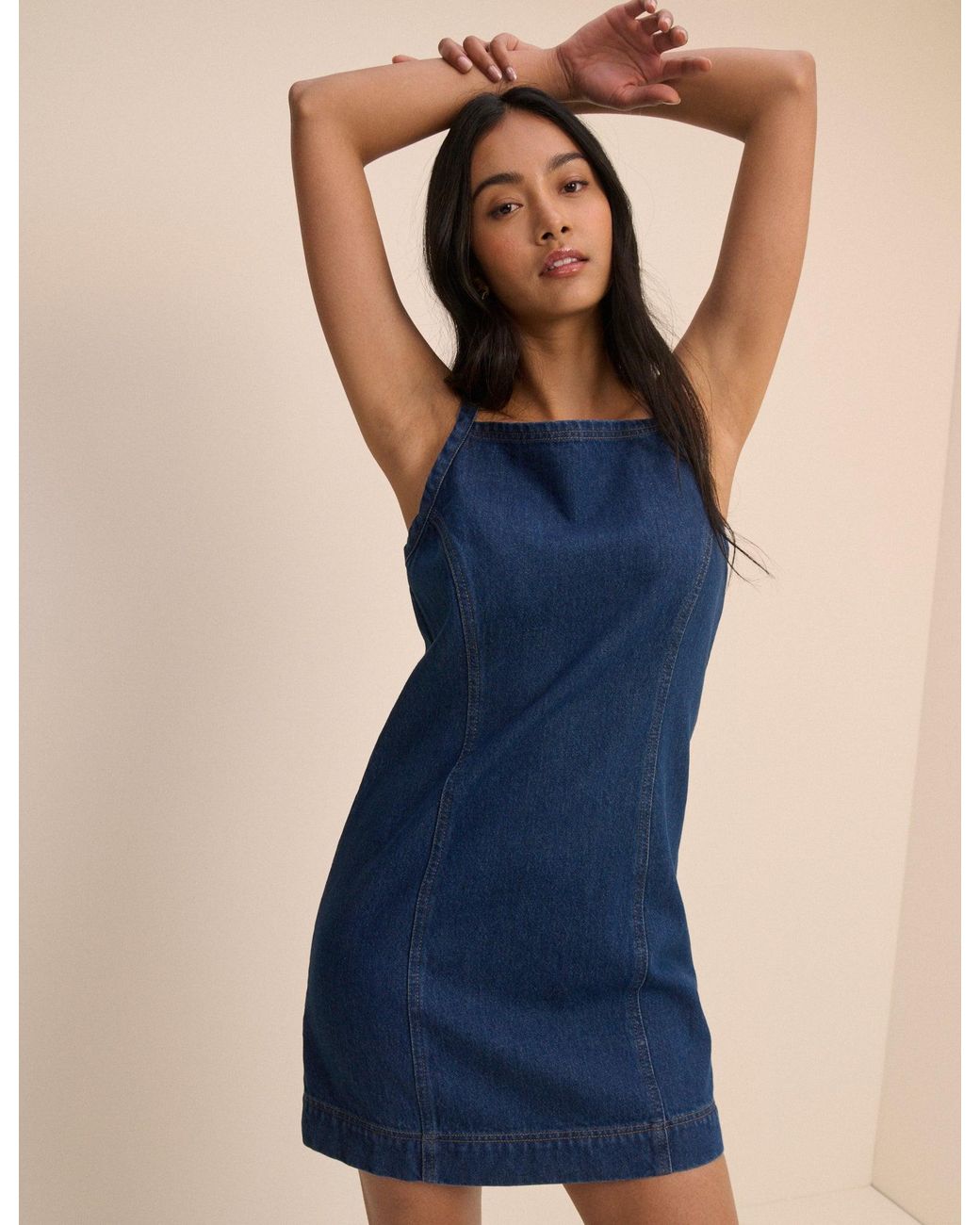 Nobody's Child Blue Dark Denim Etta Mini Dress