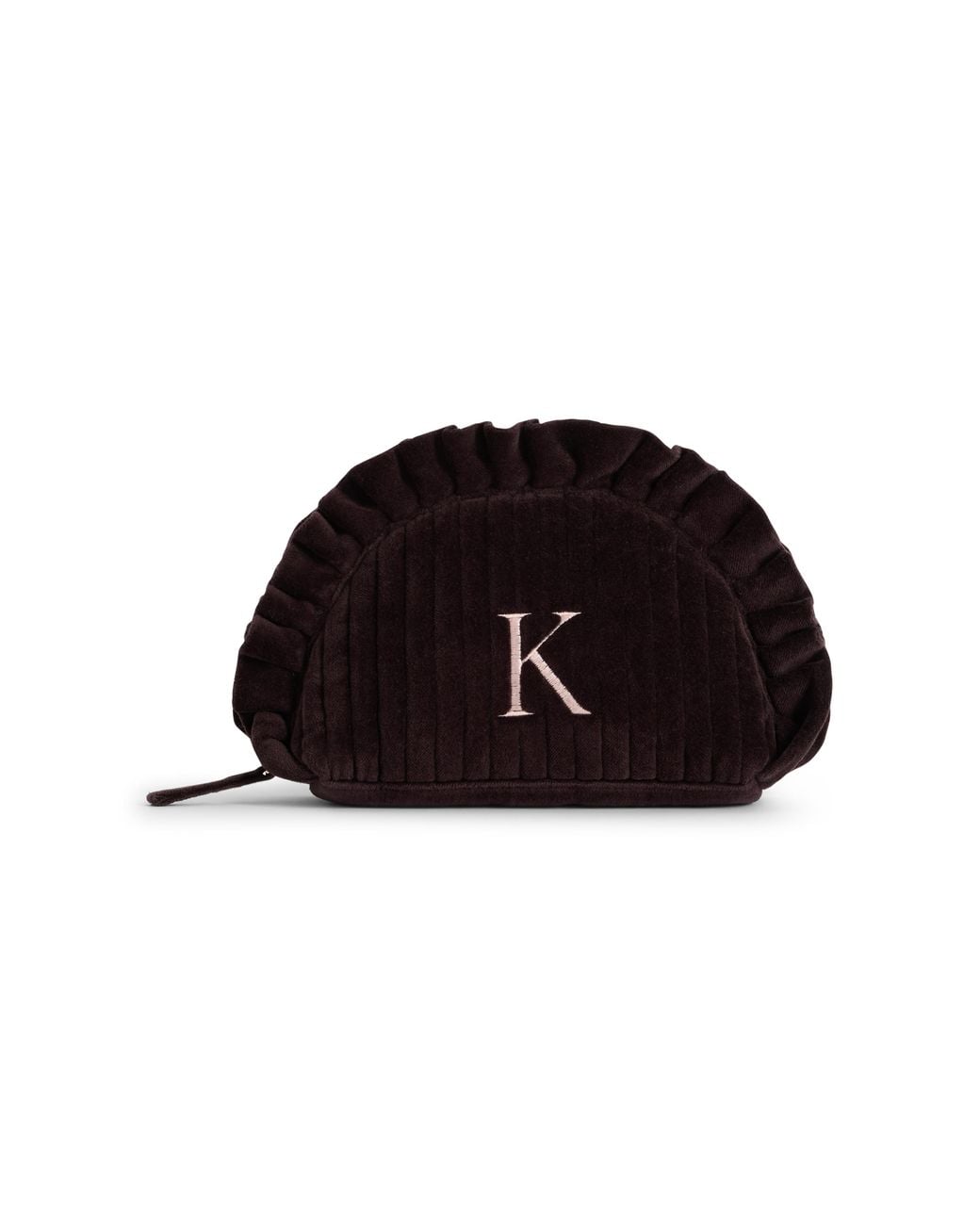 Nobody's Child Black Embroidered Personalised Alphabet Crescent Makeup Bag