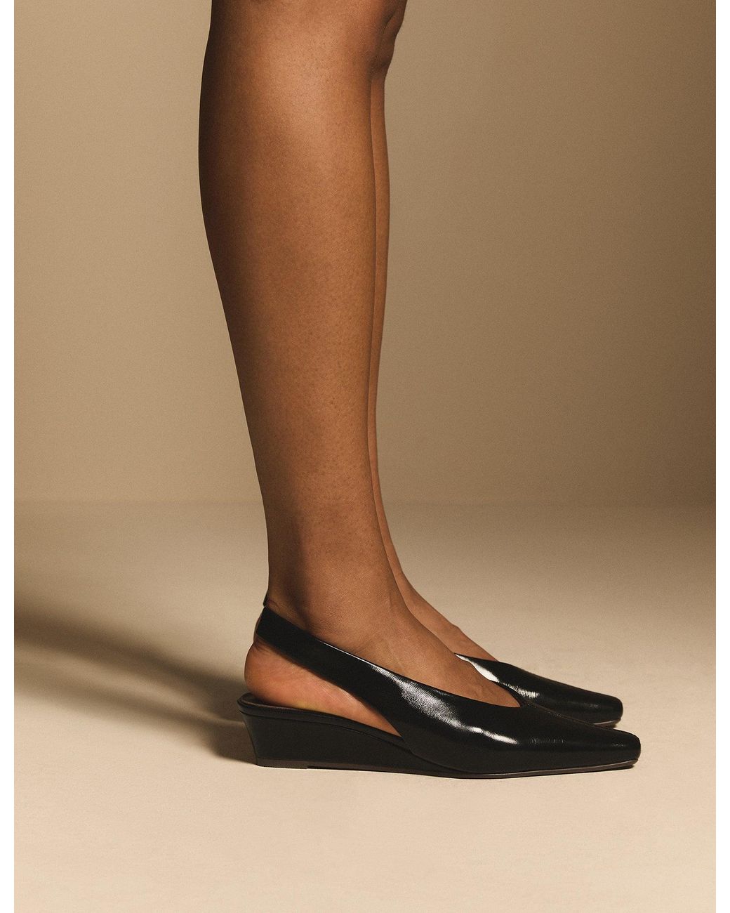 Nobody's Child Blue Leather Wedge Sling Back Heels