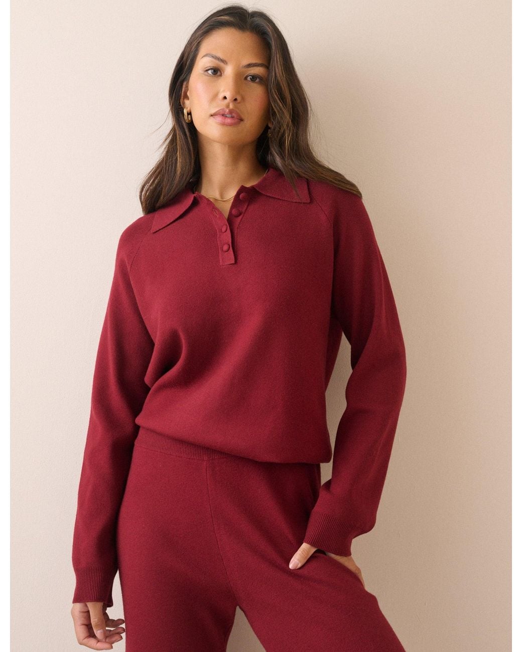 Nobody's Child Knitted Collared Polo Top