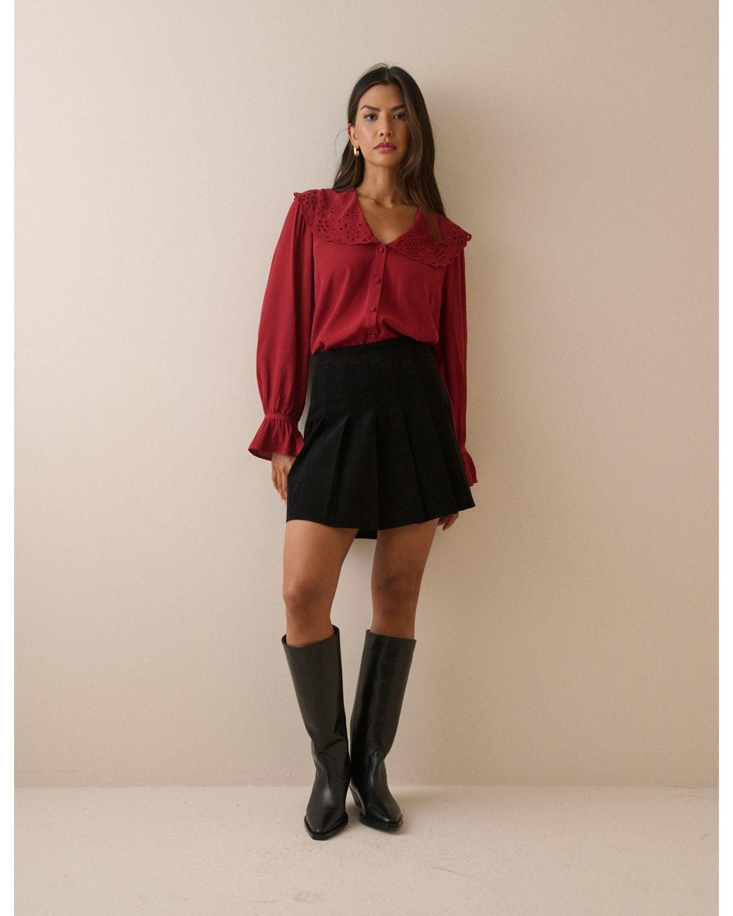 Nobody's Child Oversized Collared Blouse