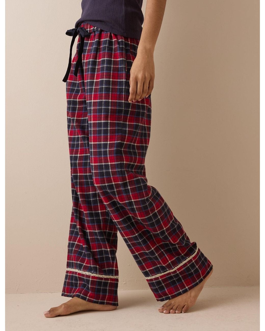 Nobody's Child Brown Tartan Brushed Pyjama Bottoms