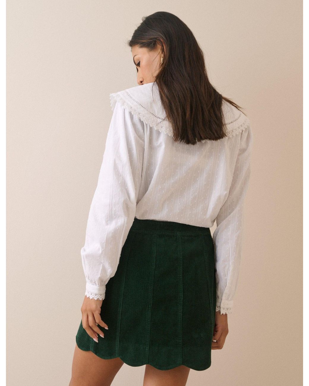 Nobody's Child Black Forest Cord Scallop Trim Mini Skirt