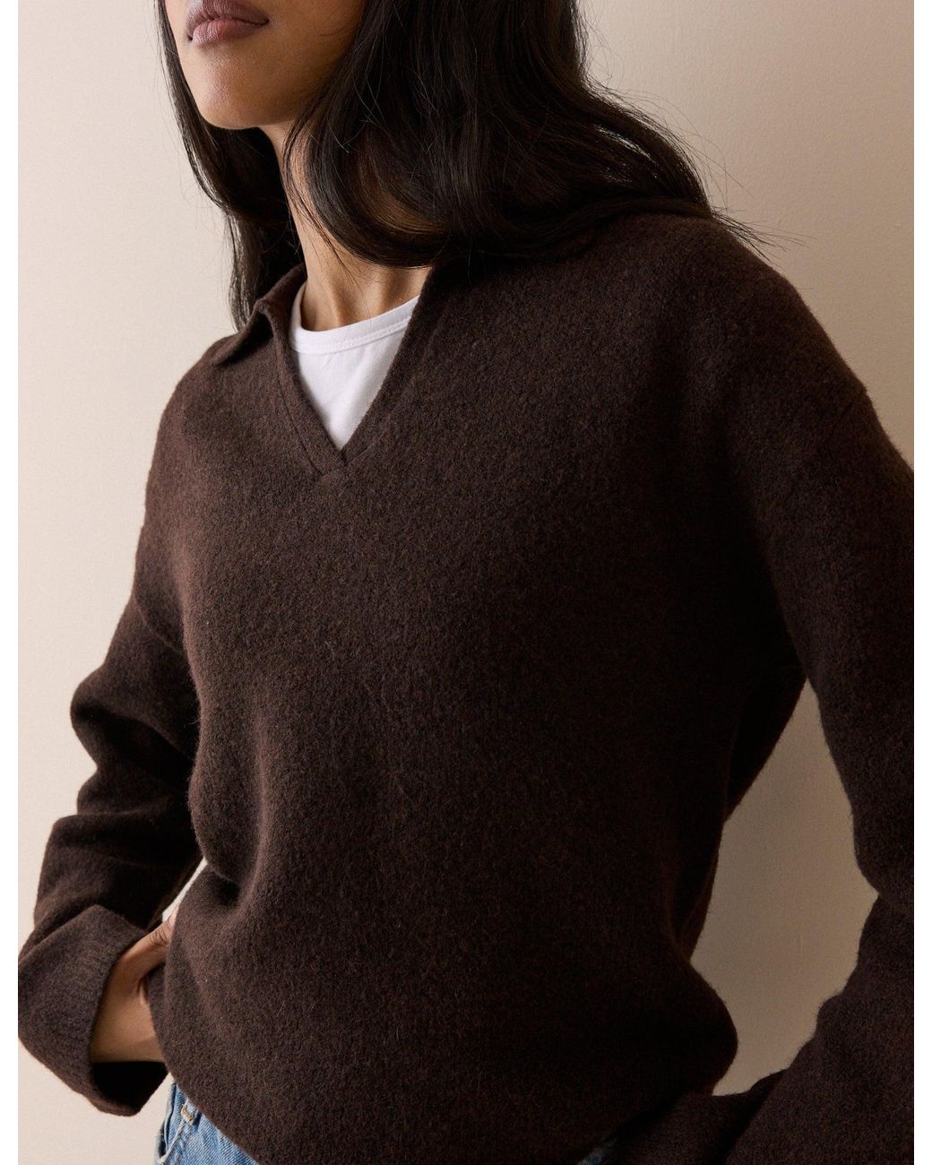 Nobody's Child Black V-Neck Collared Jumper