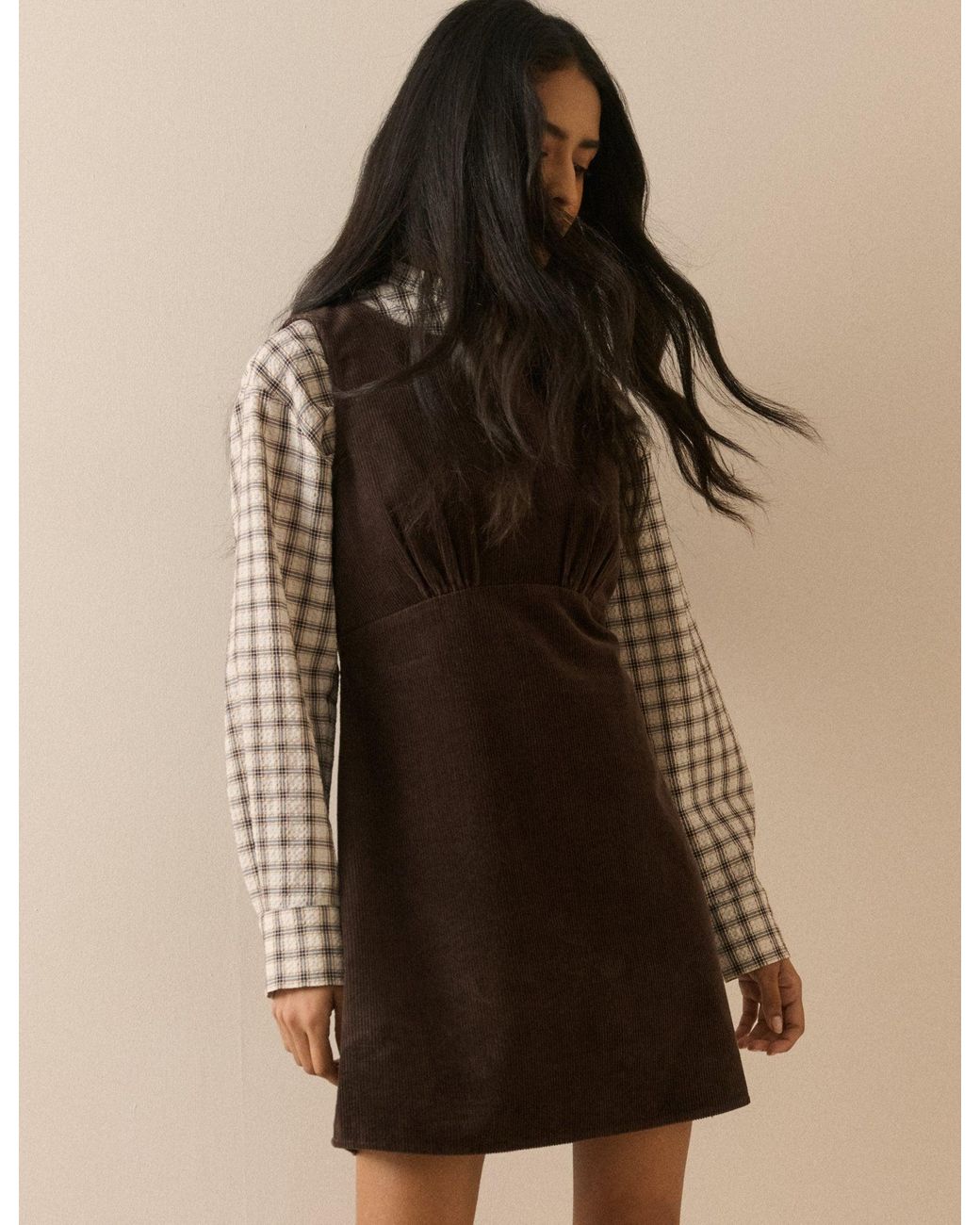Nobody's Child Natural Dark Cord Vicky Mini Dress