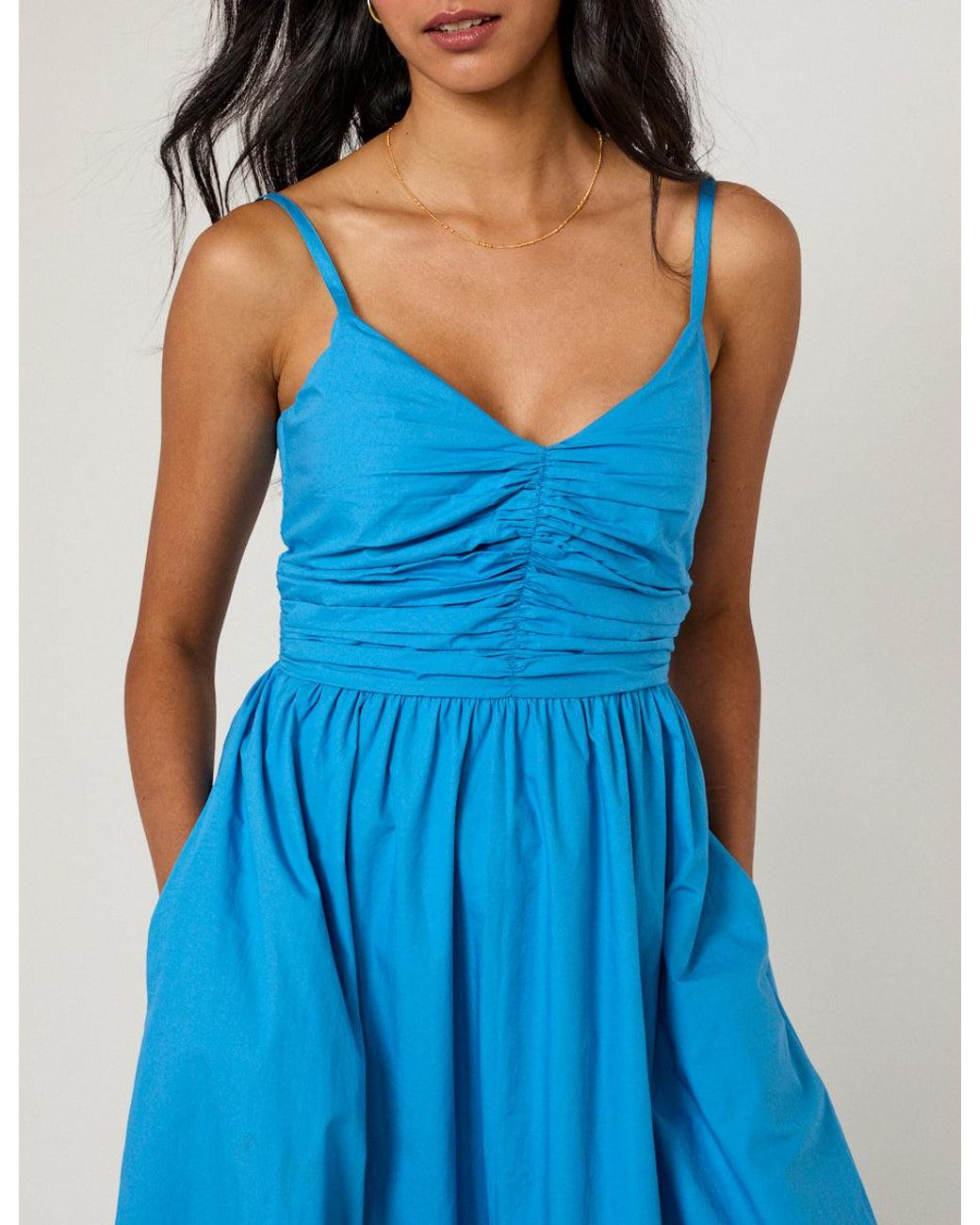 Nobody's Child Blue Ruched Paige Maxi Dress