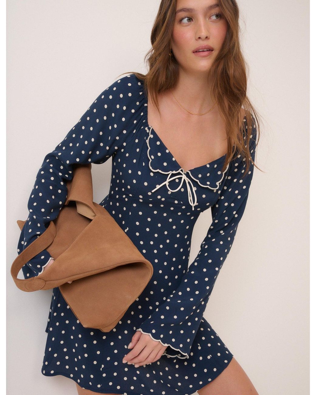 Nobody's Child Blue Polka Dot Lyon Mini Dress