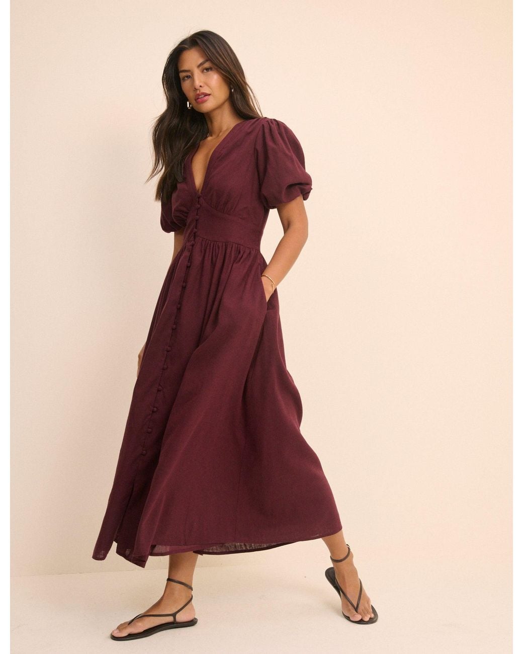 Nobody's Child Purple Plum Starlight Midi Dress