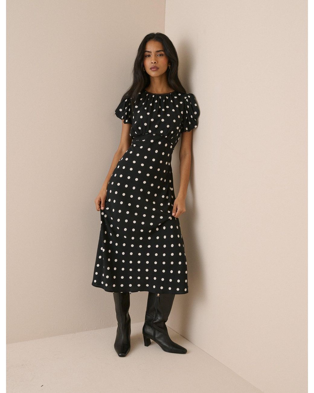 Nobody's Child Black Polka Dot Sicily Midi Dress